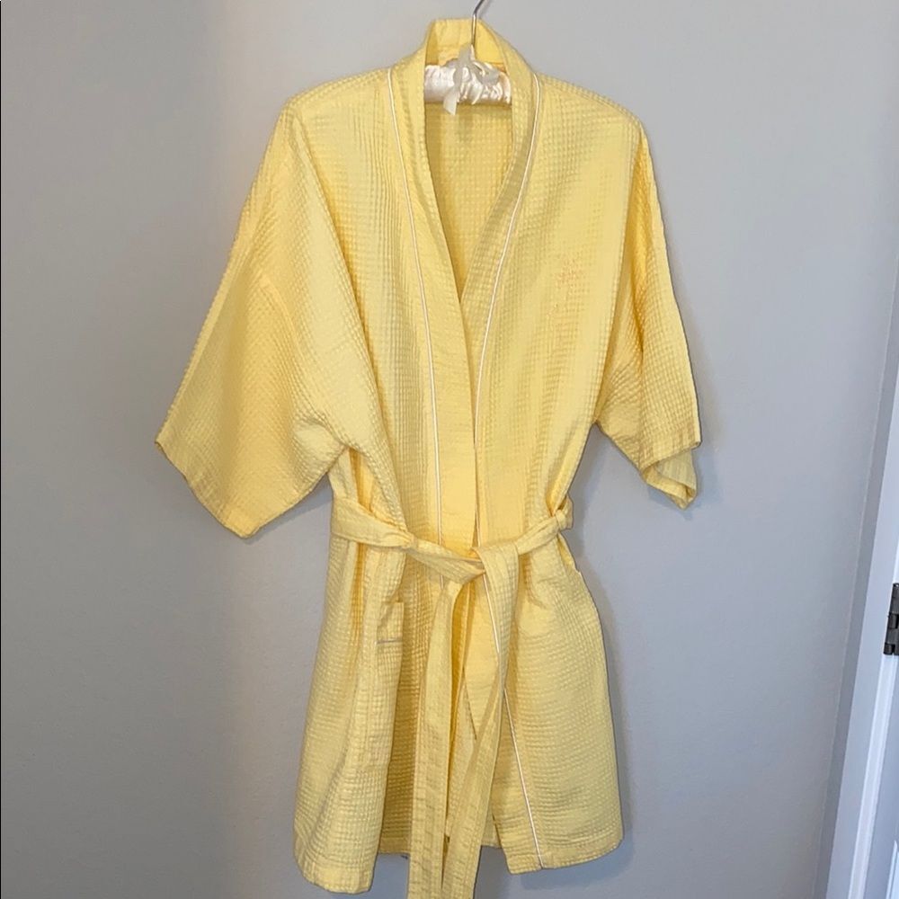 Secret Treasures Yellow Waffle‎ Knit Robe Size XL